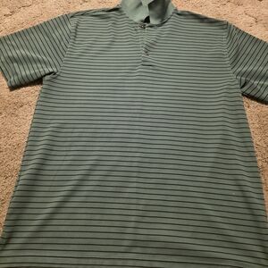 Men's Striped Polo Shirt - Green
